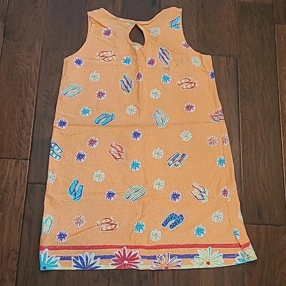 💥3for$12💥 On White women's swimsuit cover-up with Flip-Flop Print size Medium